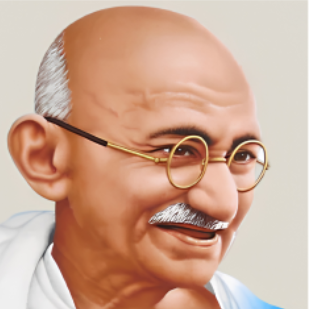 Mahatma Gandhi learning portrait